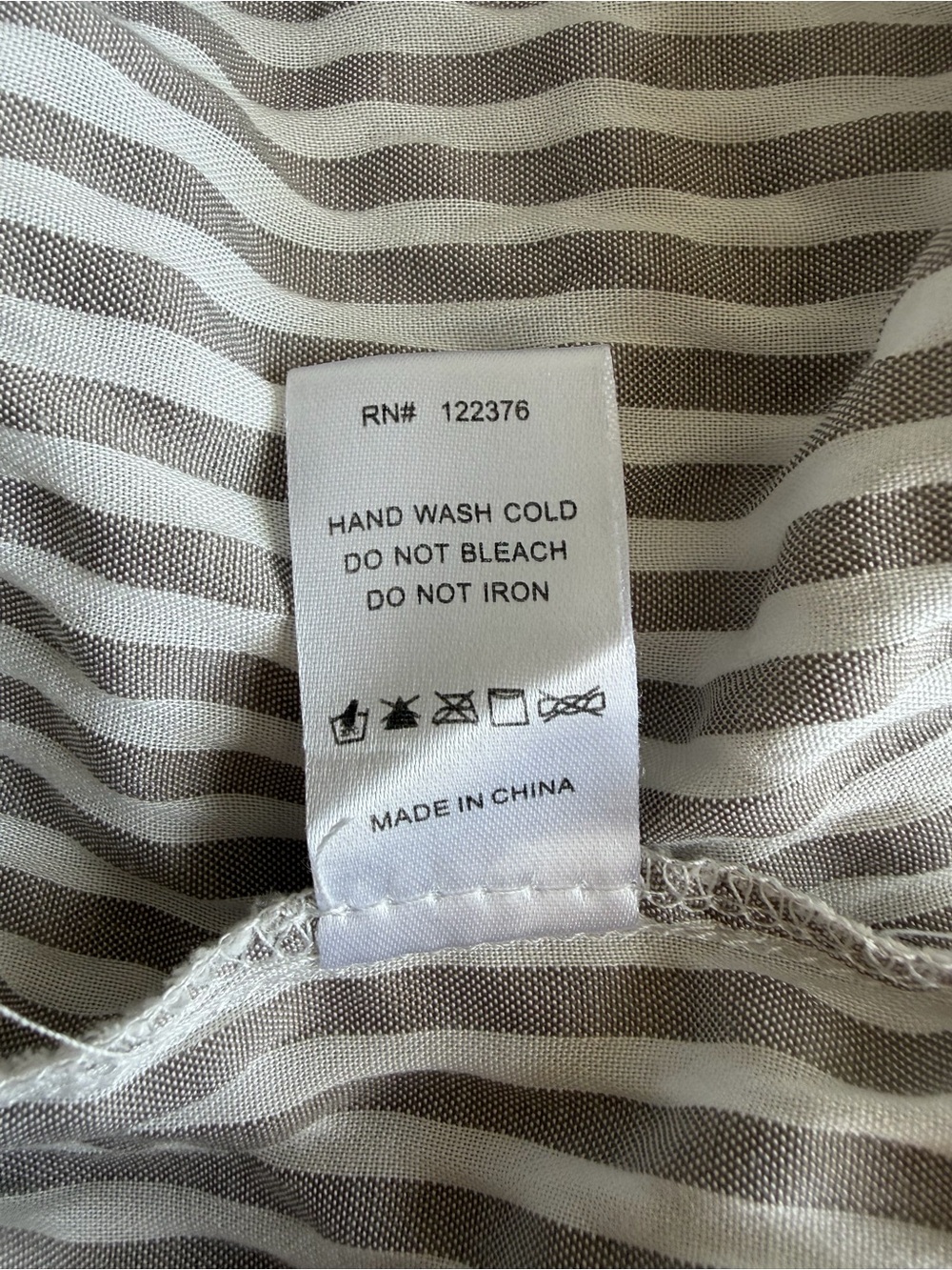 Mustard Seed Peasant Gray & White Striped Rayon V-Neck Blouse Balloon Sleeves S - Picture 8 of 8